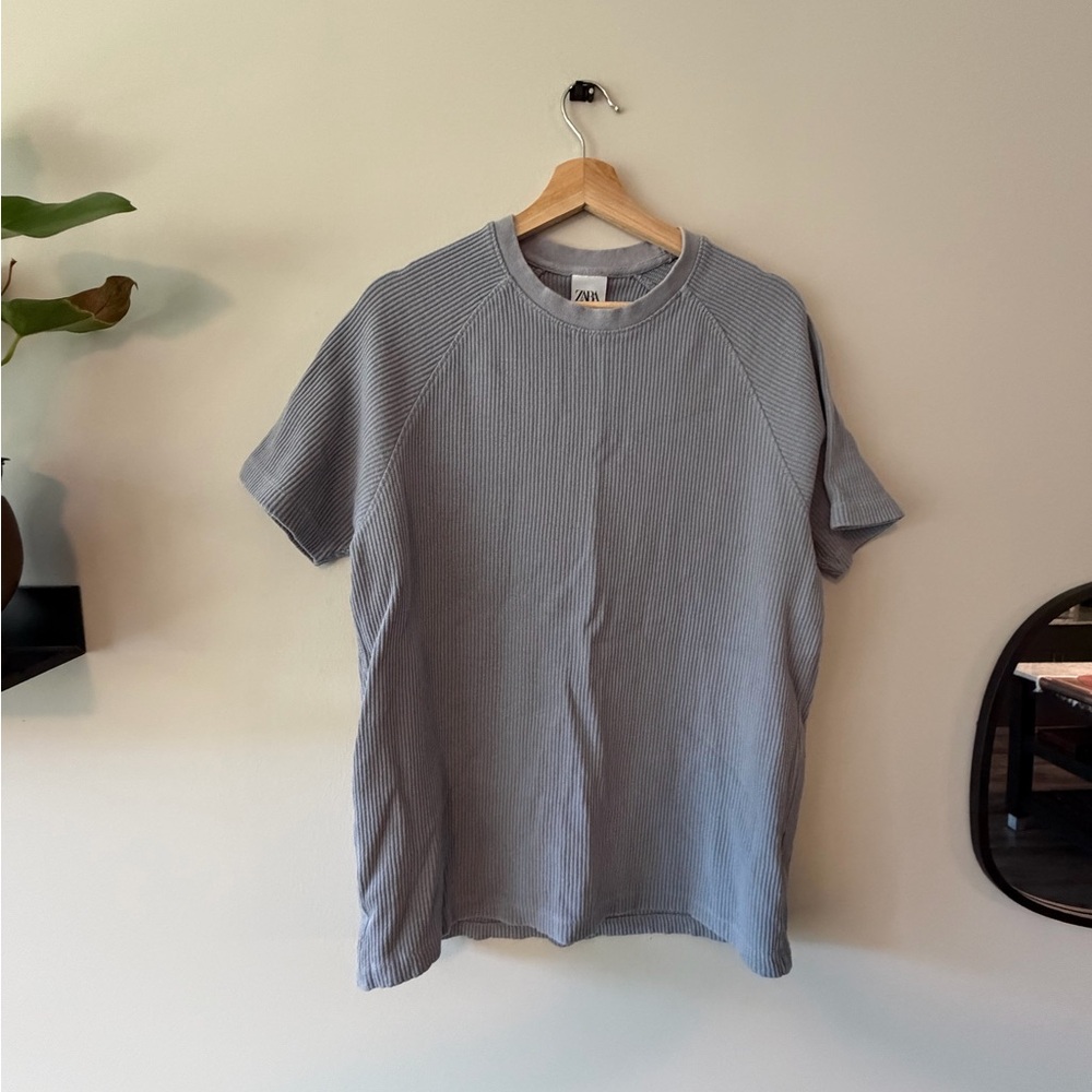 Zara Knit Short Sleeve Shirt Size L/XL